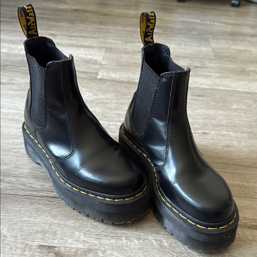 Dr. Martens Black Ankle Boots with Chunky Platform